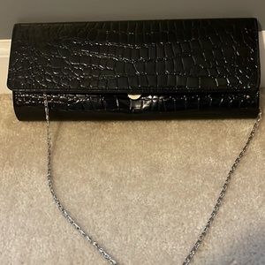 Black clutch evening bag